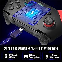 Vista 4 de Controlador de interruptor, controlador inalámbrico Switch Pro para SwitchSwitch LiteSwitch OLED, controlador de interruptor adicional con palas