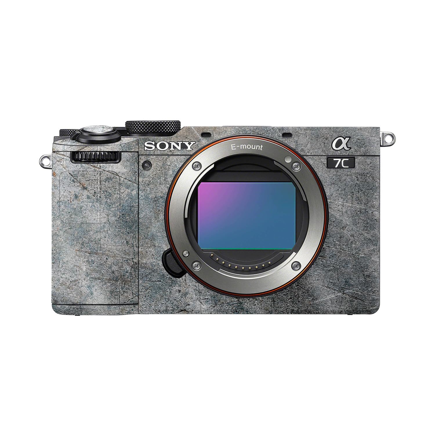 Glossy Glitter Camera Skin Compatible with Sony A7C Mark II (2023) - Shadow Concrete - Premium 3M Vinyl Protective Wrap Decal Cover - Easy to Apply | Crafted in the USA by MightySkins