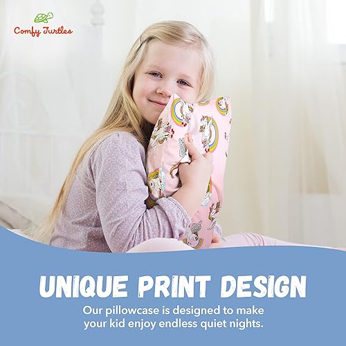Miniatura 3 de Funda de almohada para niños pequeños 13 x 18 algodón unicornio almohadas para niñas, fundas de almohada pequeñas para almohadas de viaje, funda de