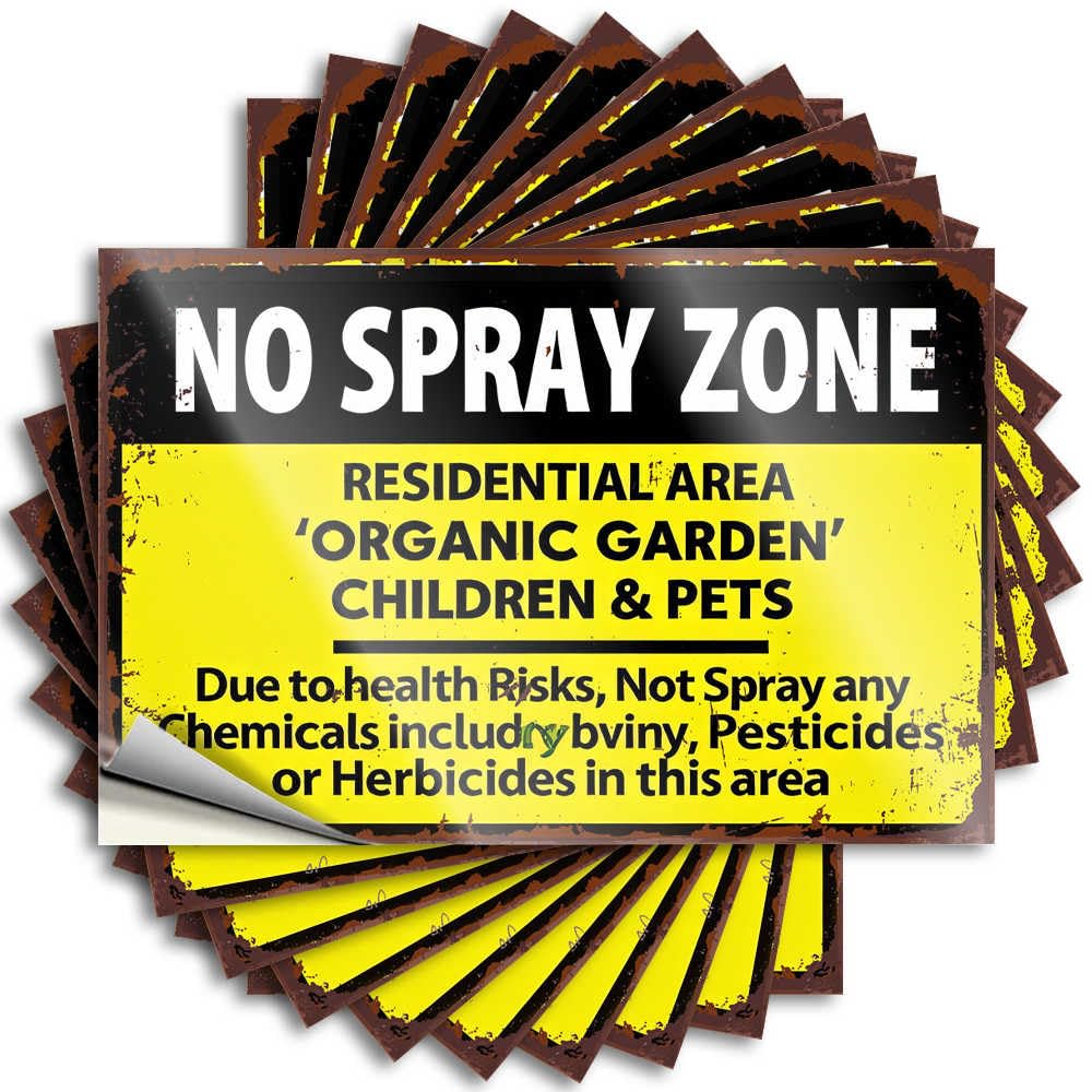 Heavy, Funny Sticker Helmet No Spray Zone: Protecting Health in Residential Areas | Taupe Farmhouse(8X12CM)