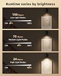 EZVALO Wireless LED Spotlights Indoor, 5500mAh Rechargeable Battery Powered Plant Spotlights Indoor, Dimmable & Timer, 3 CCT Small Up Lights with Remote, Accent Uplighting for Artwork, Tree (Black)