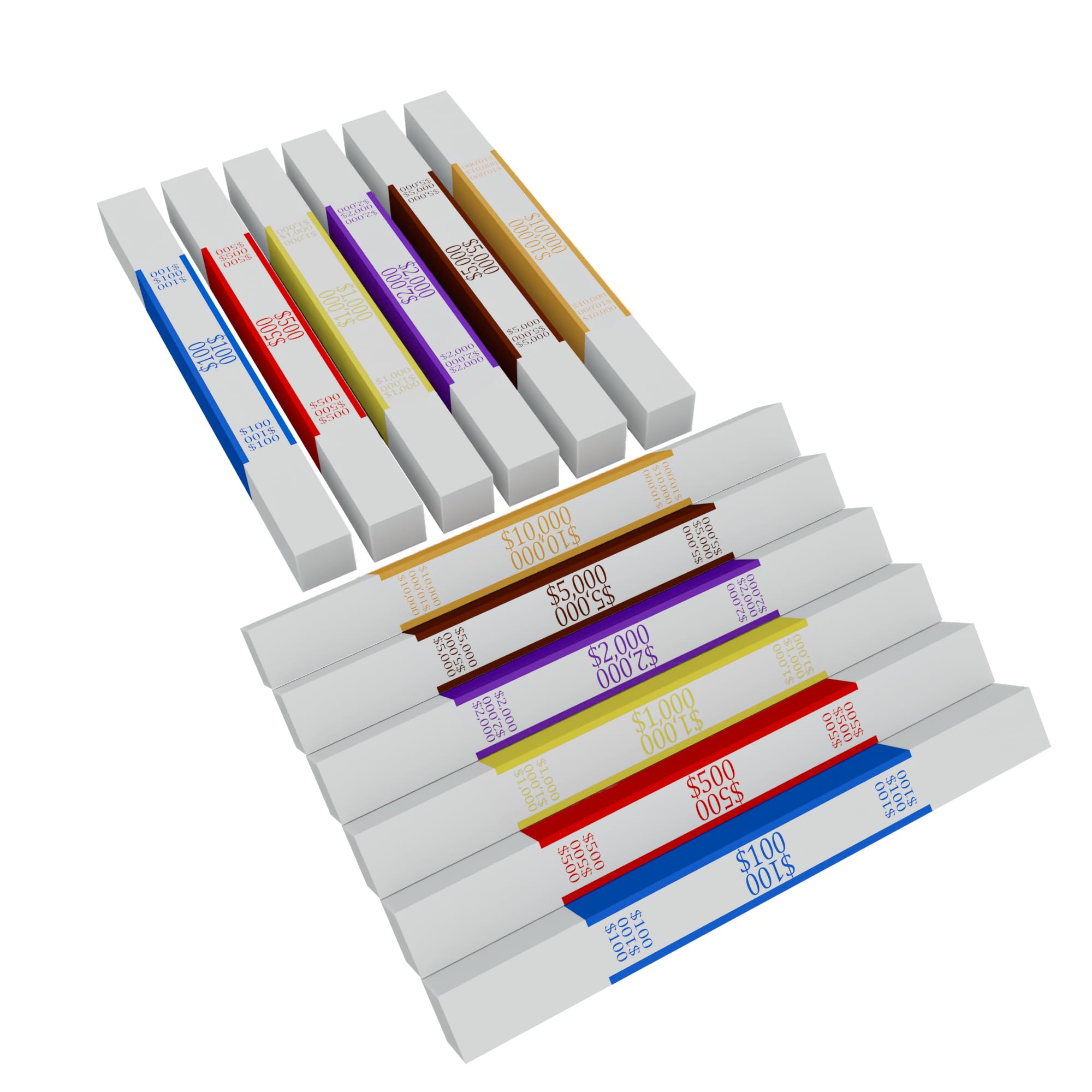 600 Pack Self-Adhesive Money Straps- Multi-Colored Bands for Cash Organization & Storage