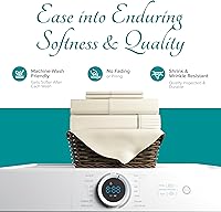 Vista 186 de Carressa Linen Sábana bajera ajustable 100% algodón tamaño King – Sábana bajera de 800 hilos King de algodón, lujosamente suave, refrescante