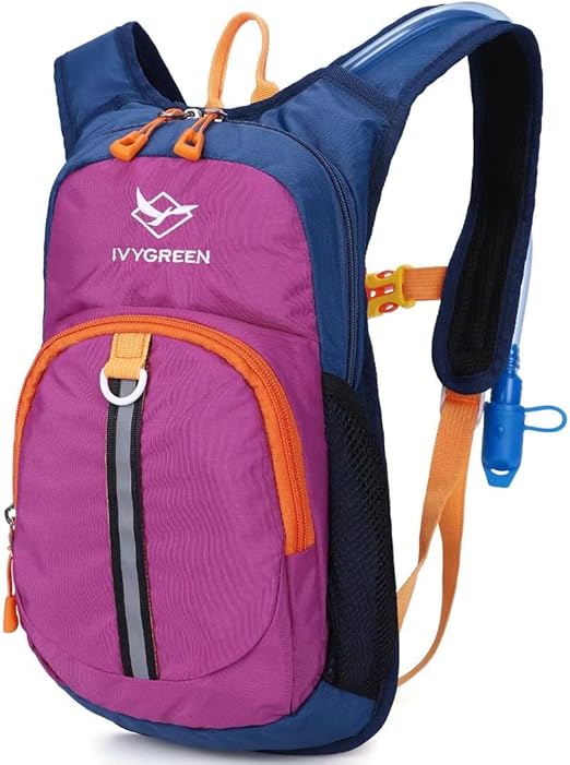Kids Hydration Backpack, Hiking Backpack for Boys or Girls with 1.5L Water Bladder