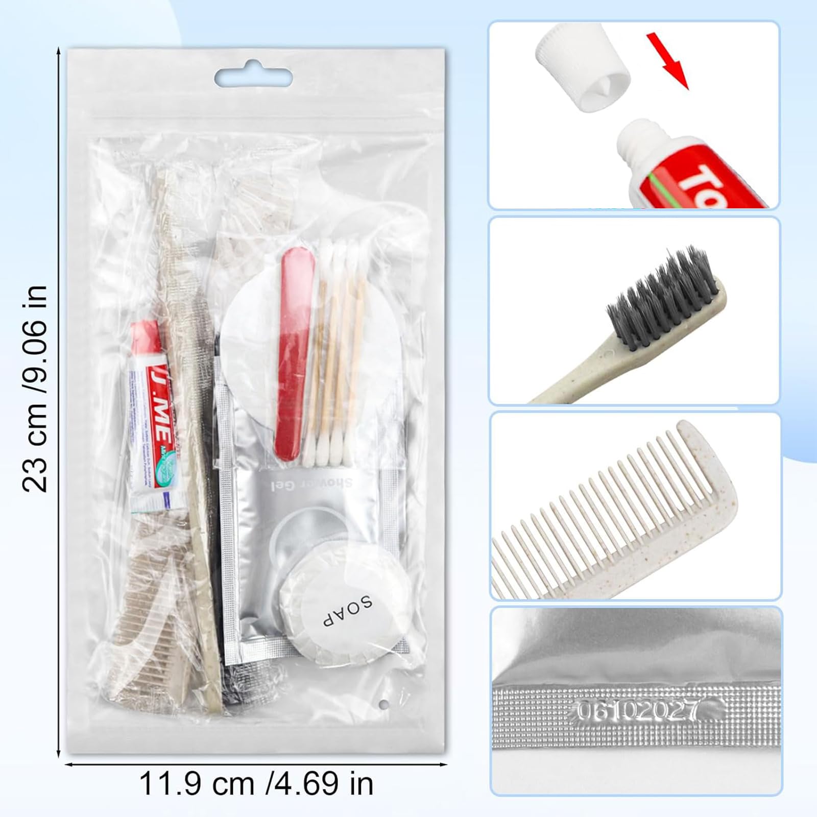 Toilettenartikel-Set, persönliche Hygiene-Sets für Obdachlose Pflege, Einweg-Toilettenartikel, Reisegröße, für Damen, Herren, für Hotel, Wohltätigkeitsorganisation, Camping, Reisen, 60 Stück