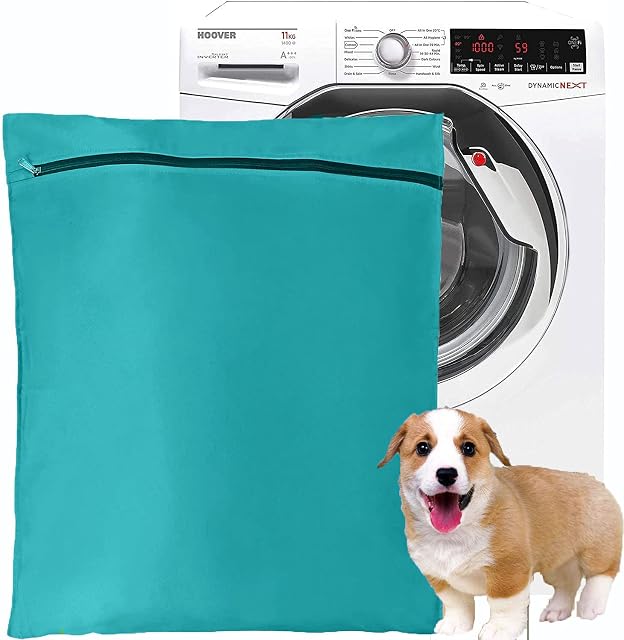 Litensh Pet Laundry Bag, Washing Machine Bags for Laundry Dog Wash Bagbag for Dog Laundry Pet Hair Petwear Wash Bag for Washing Machine, Towels, Blankets Toys (Cyan)
