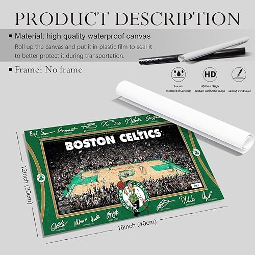 Miniatura 2 de BILVAZOG Póster de Basketball Celtics para fanáticos, fiesta de cumpleaños de niños, Gitfs-2025, póster de corte exclusivo, impresiones en lienzo