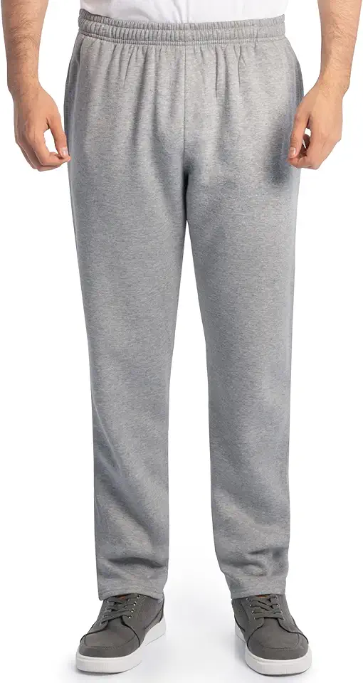 Fruit of the Loom Men's Eversoft Fleece Open Bottom Sweatpants with Pockets, Relaxed Fit, Moisture Wicking, Breathable OEKO-TEX STANDARD 100
