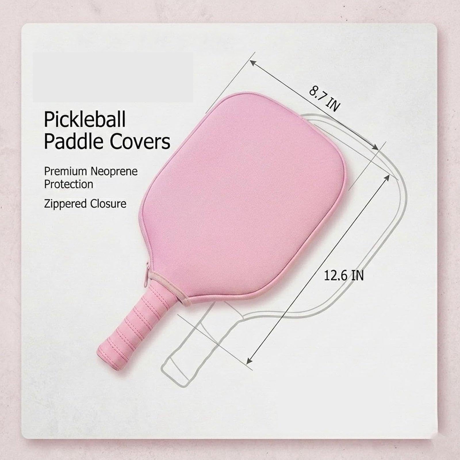2 Piezas Funda de Pala de Pickleball Estuche Portátil Protector con Cremallera Neopreno Impermeable Y Protege contra Polvo Adecuado para