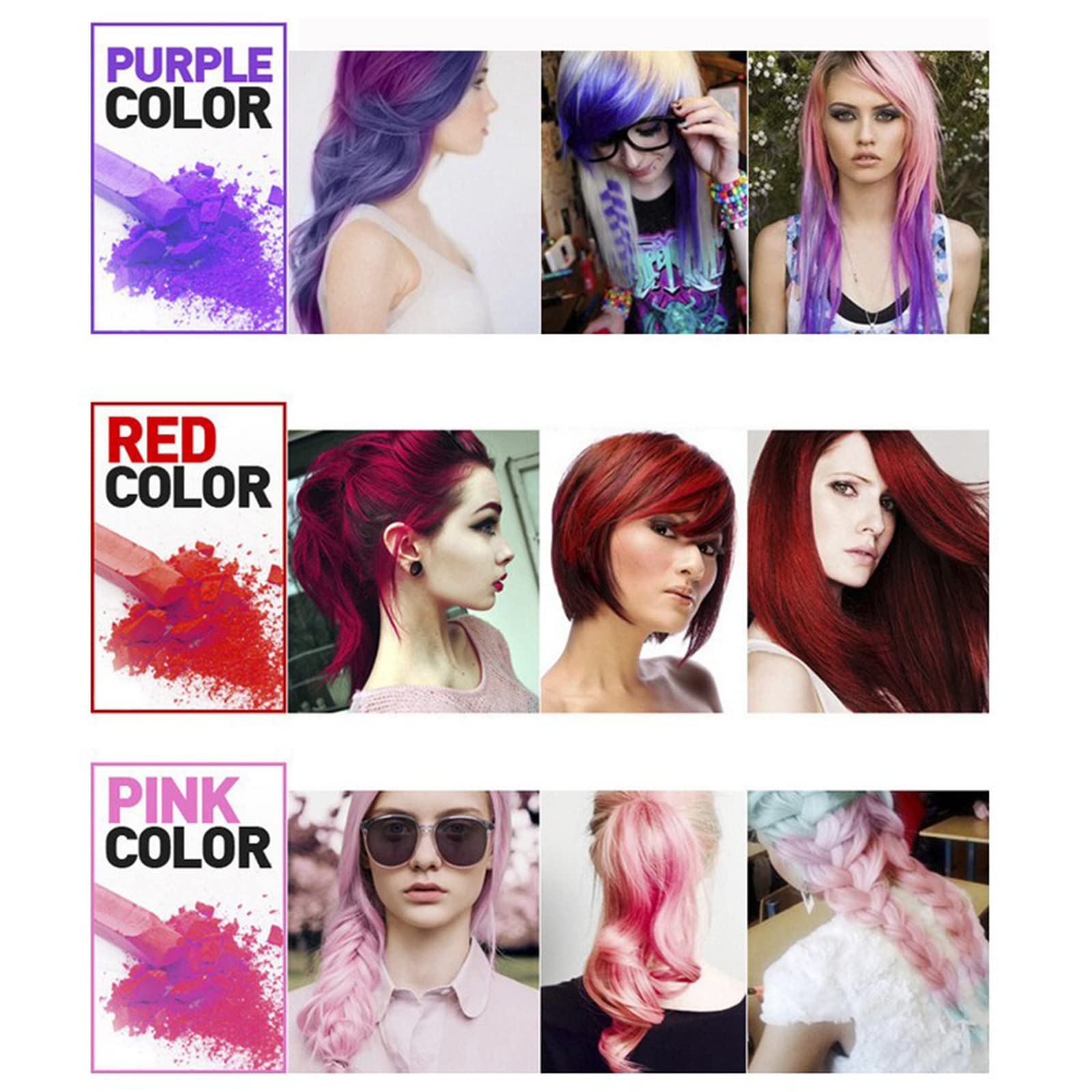 12 Farben Haarkreide Kinder Auswaschbar Ungiftig, Geeignet für Cosplay Partys, Kinderfeste, Karneval, Halloween-Party, Maskerade, Einfach, Leicht zu Bedienen und Einfach zu Säubern