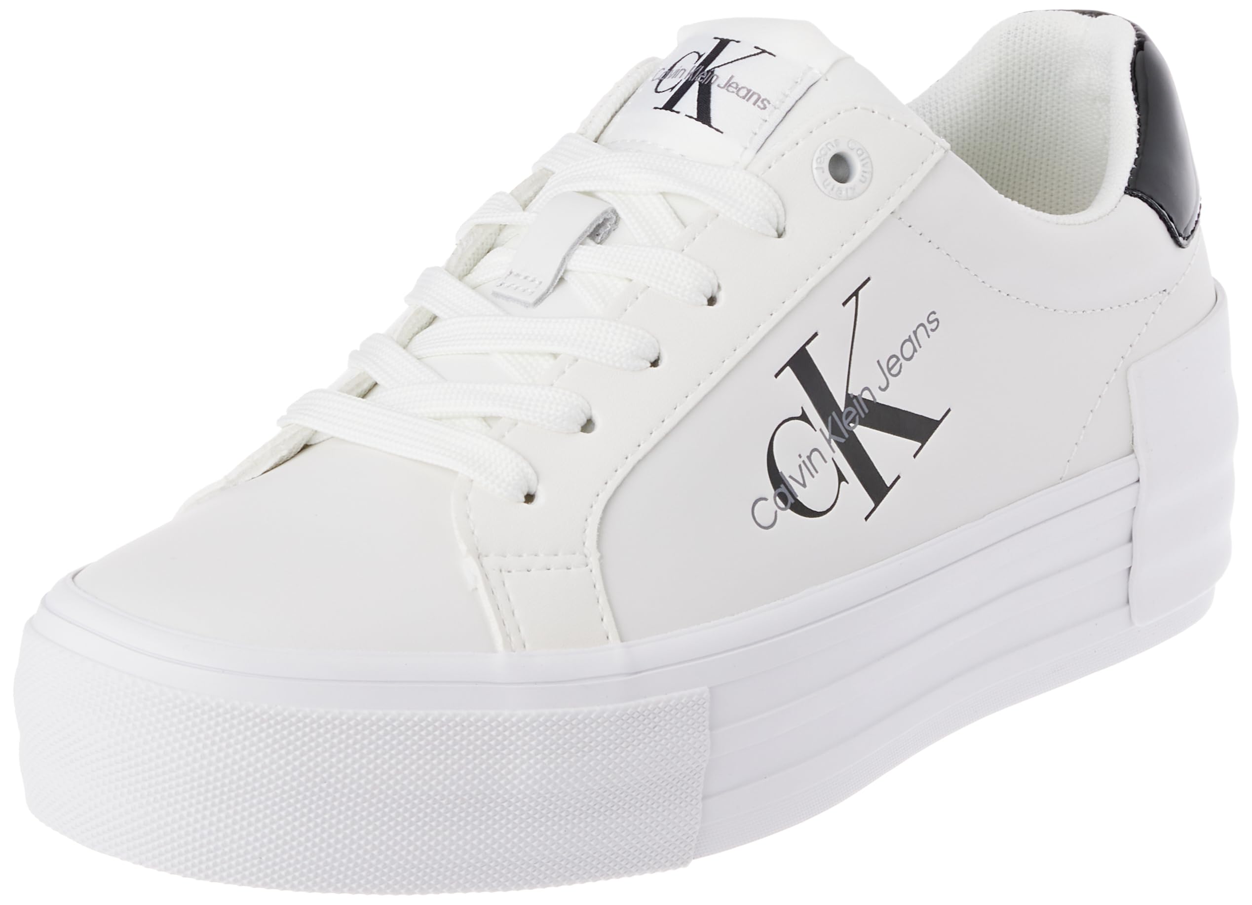 Calvin Klein Bold Vulc Flatf Low Lace LTH Ml, Zapatillas Mujer