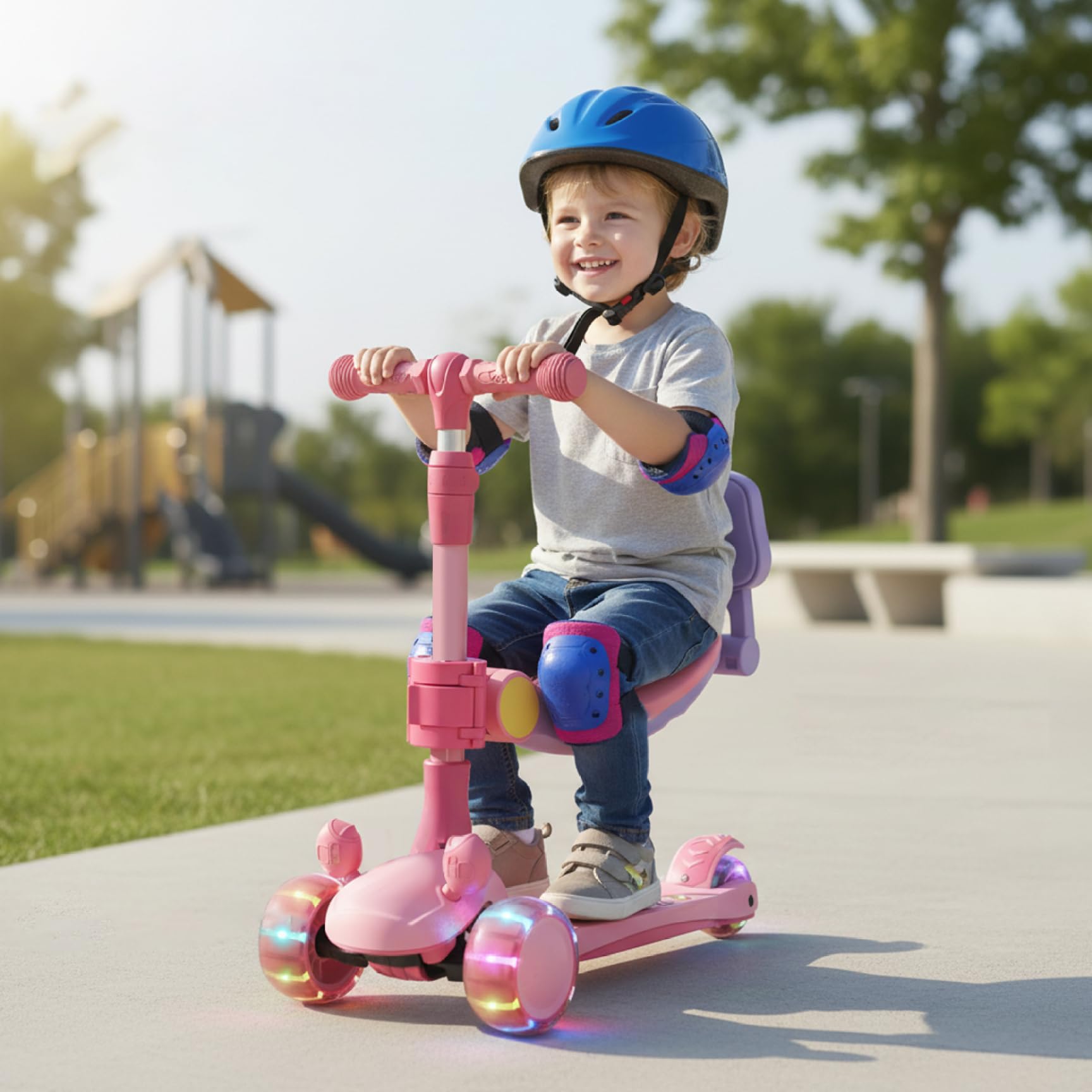 Seggiolino per monopattino per bambini, facile da installare, chiusura sicura, pieghevole, ampio, con schienale, comodo, adatto alla maggior parte dei monopattini, per bambini, pieghevole, ampio