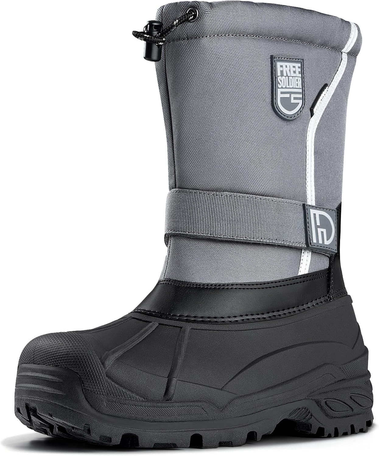 FREE SOLDIER Mens Snow Boots Insulated Waterproof Hiking Winter Shoes Nonslip Outdoor Ankle Cold Weather Boots