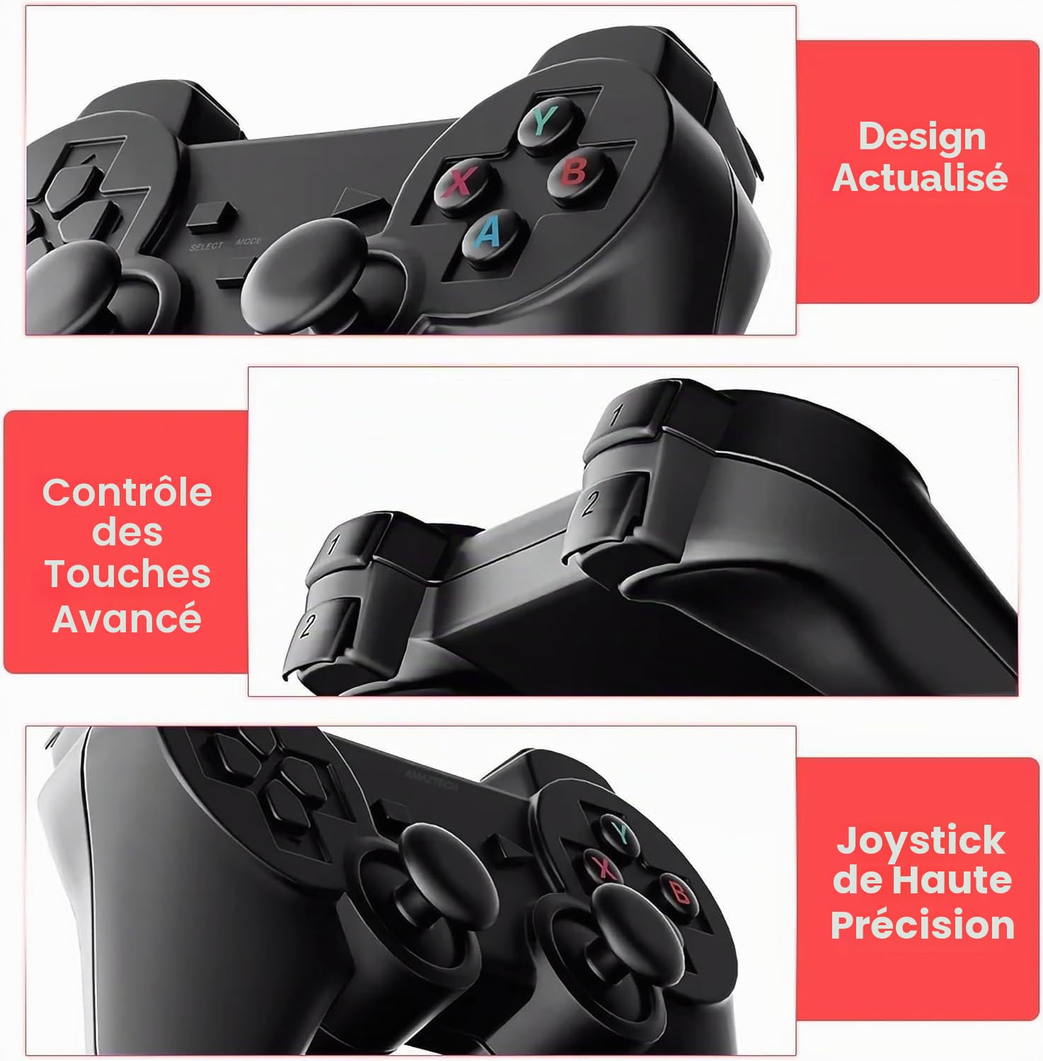 Hardisk Console Pro 4K HDMI Portable Connectable à la TV +25 000 Jeux Préinstallés USB HD 64 Go Arcade 2 Télécommandes Sans Fil 2,4 GHz Configurée et Facile à Utiliser