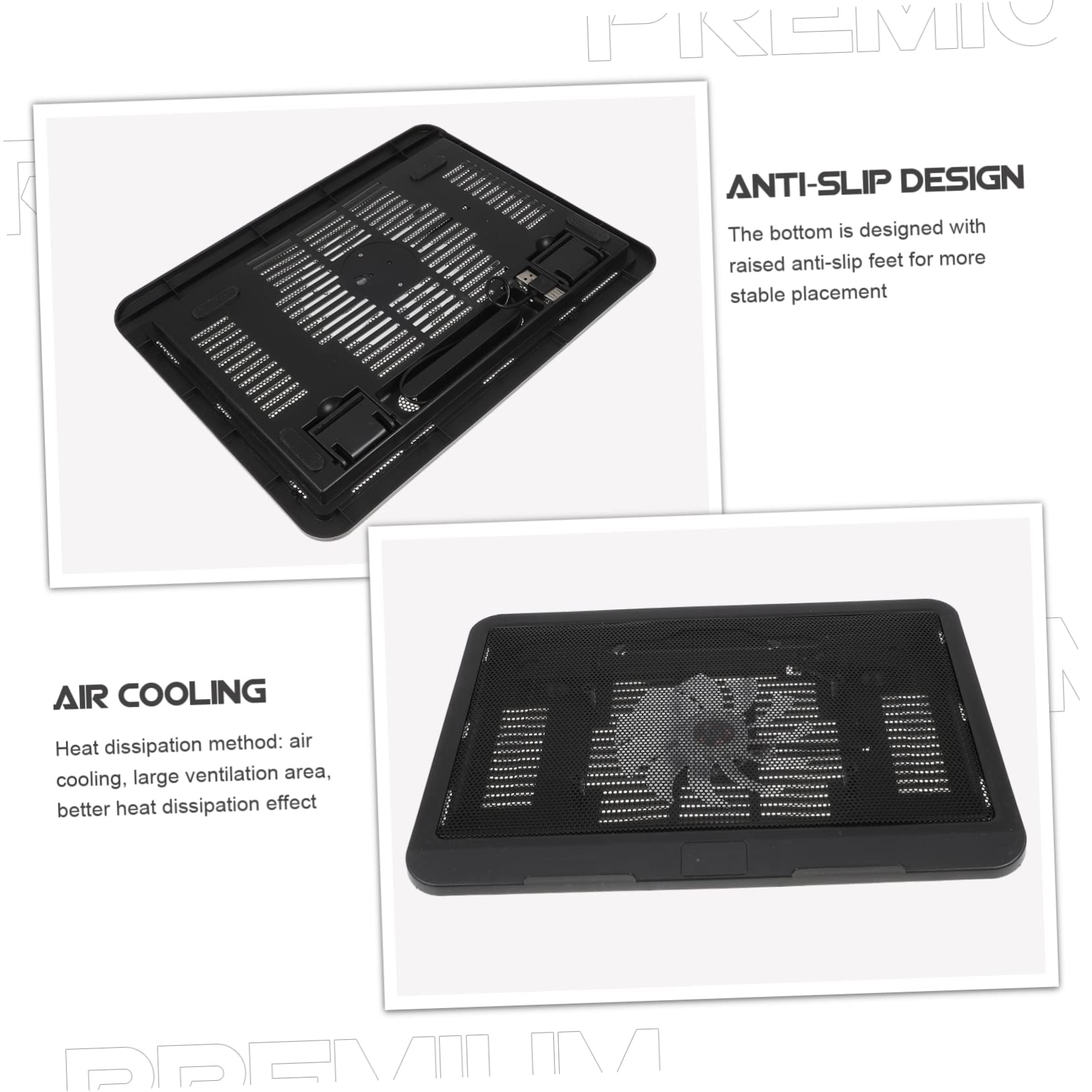Uonlytech Raffreddatore Laptop Silenzioso Led Per Usb Design Ultra- e Antiscivolo Accessorio Per Gaming e