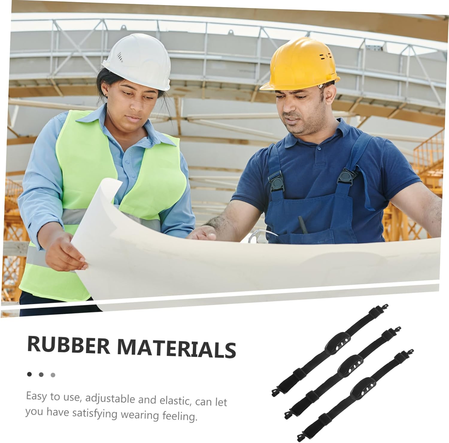 3pcs Adjustable Chin Belt Straps Comfortable Hard Hat Chin Straps Protection for Workplaces
