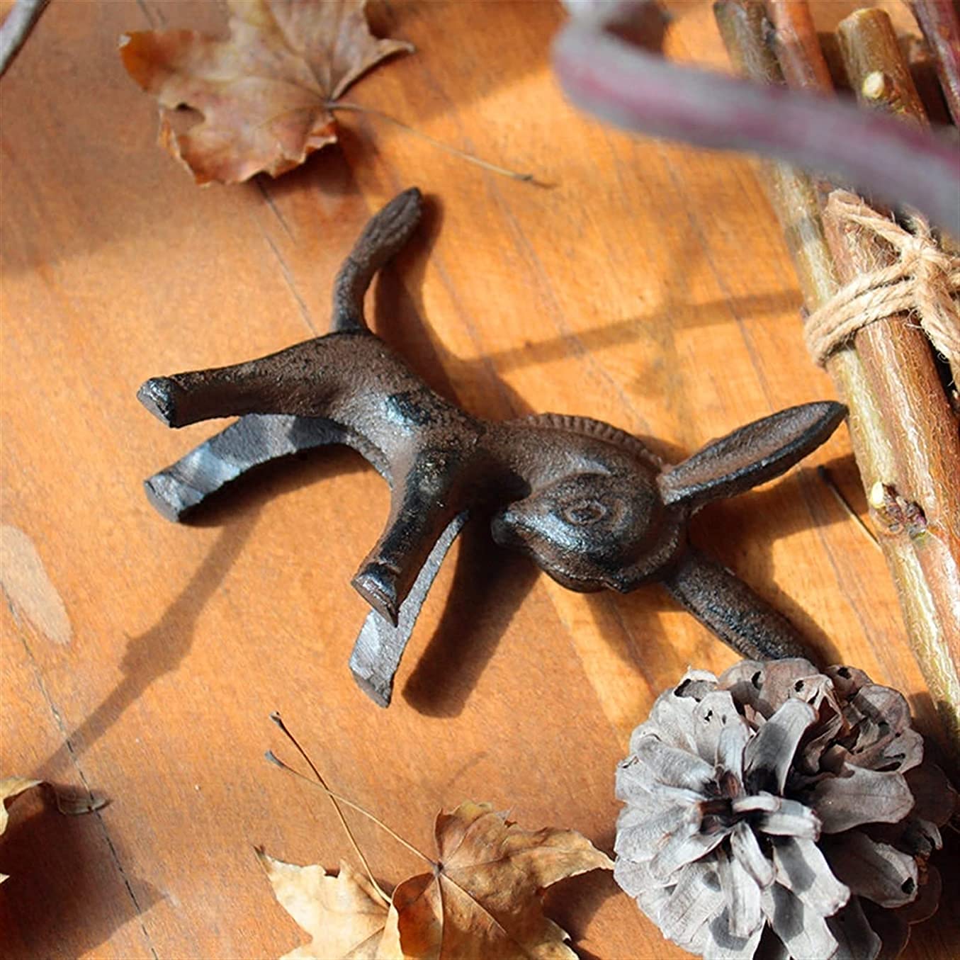 Vintage żeliwne figurki osiołka, miniaturowe ozdoby ze zwierzętami na zewnątrz, dekoracje do doniczek ogrodowych, 9,5 cm wys