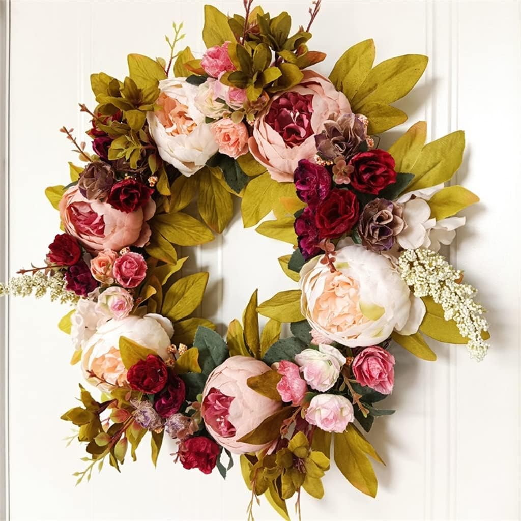 Front Door Wreath Simulation Peony Wreath Door Decoration