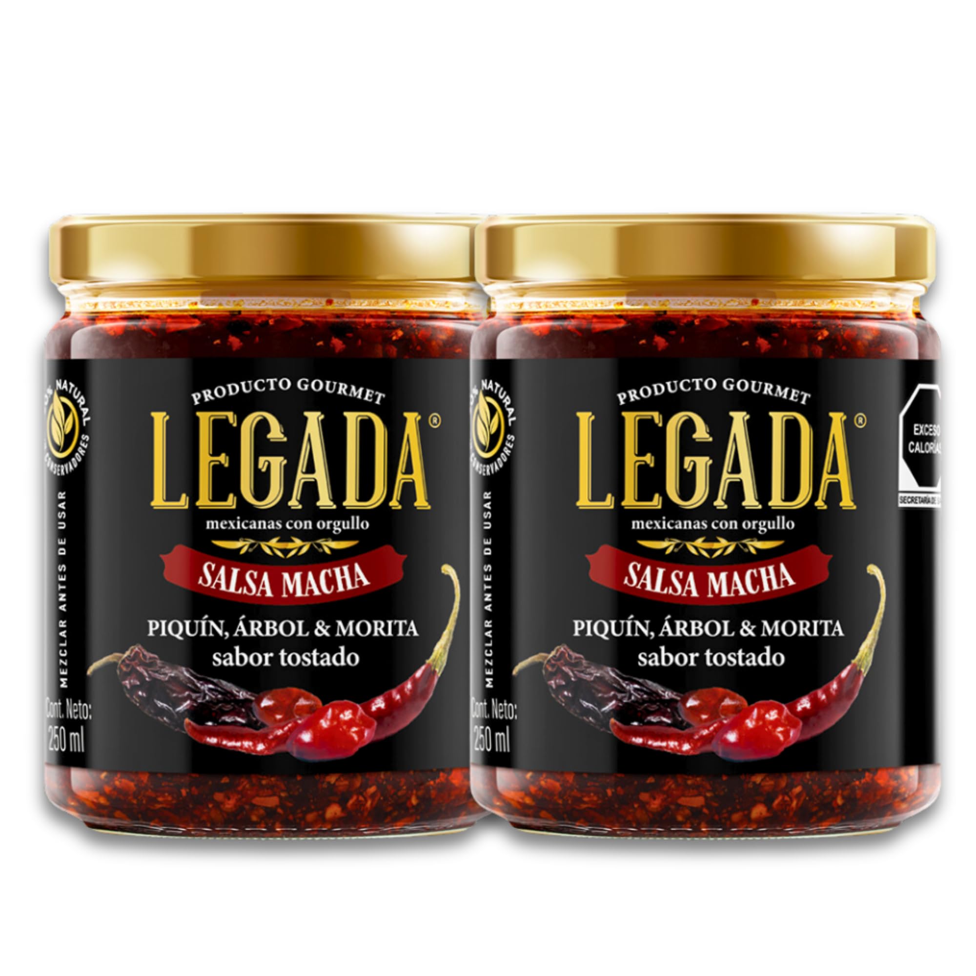 Gourmet Hot Sauce Macha Salsas Tasting Toasted Flavor | 35 Years of Mexican Tradition | Culinary Heritage of the Suarez Family | 2 Jars of 8.45 Fl Oz