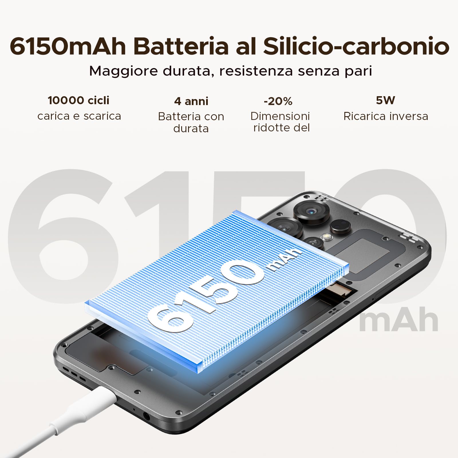 DOOGEE Note 56X Smartphone, Android 16, 6150mAh, 24GB + 64GB/2TB TF, 8.45mm Ultrasottile, 6.56" HD+ 90Hz IPS, 4G Telefono Cellular offerta Smartphone, 8MP+5MP/Dual SIM/Octa Core/Face ID/GPS, Nero