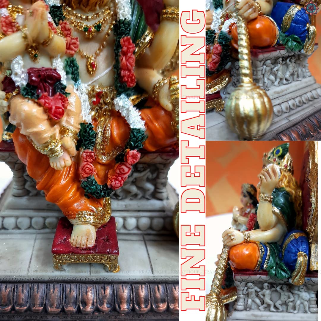 Hikyskin KRAAFTIQUE Shri Ram Darbar Idolo di Dio, spettacolo spirituale Ram Darbar Pratima statua in marmo per la casa, Tempio Puja Ghar Vastu Artigianato Regalo per la famiglia (20,3 cm)