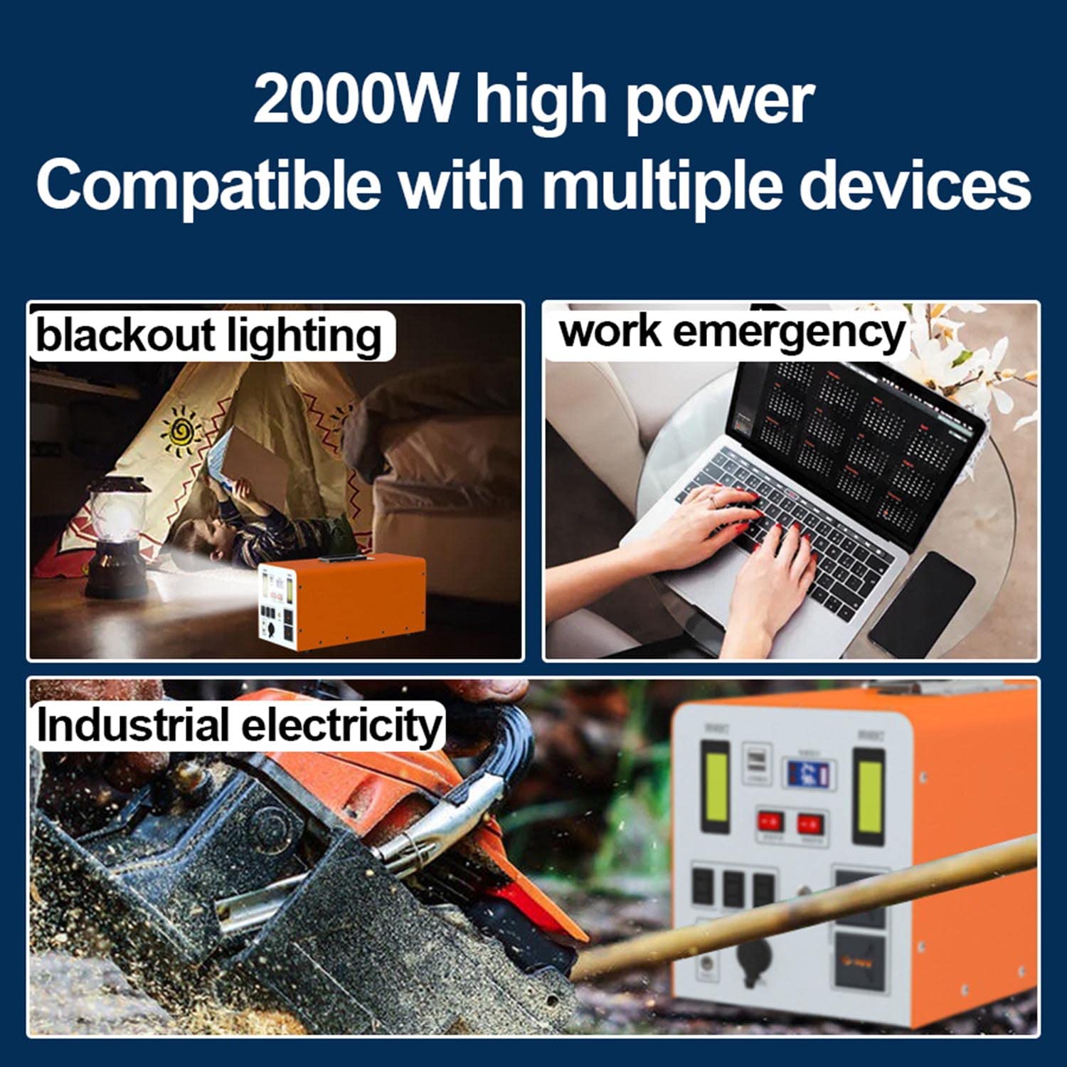Alimentatore per Batteria Lifepo4 da 2000 W e 2123 Wh, con Presa CA a Onda sinusoidale Pura da 110 V, per Campeggio, Viaggi, Caccia ed emergenze all'aperto, 220 V