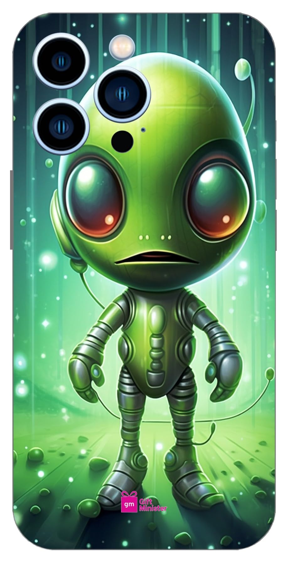 Gift Minister Soft Designer Mobile Case for Apple iPhone 13 Pro Back Cover Honey Dew - Cute Alien Space Silk Green Black Commons Attribution Celebrity Dustproof Scratch Resistant Flexible 1Pcs 1701S