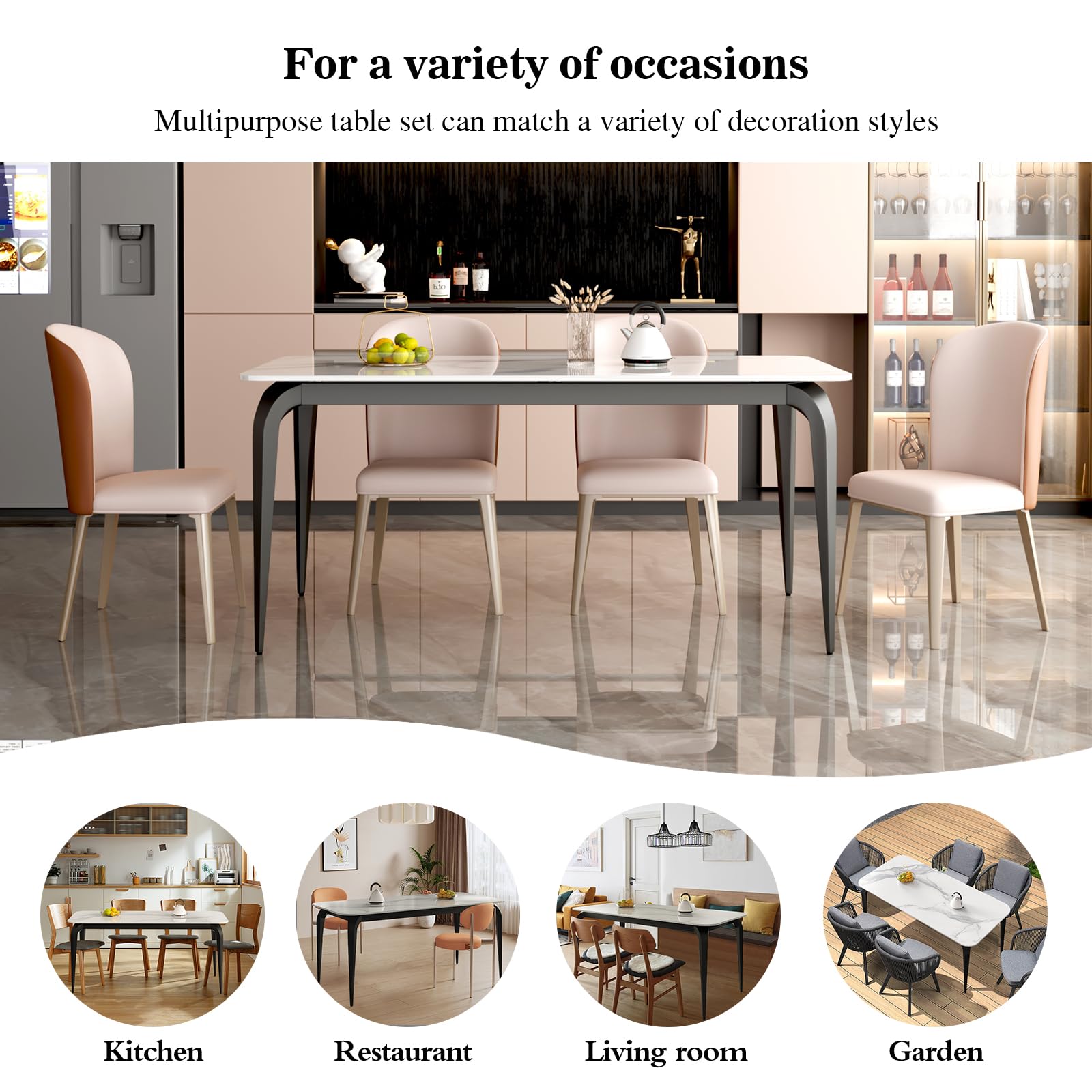 Amazon.com - Dining Table, Sintered Stone Kitchen Table, 59