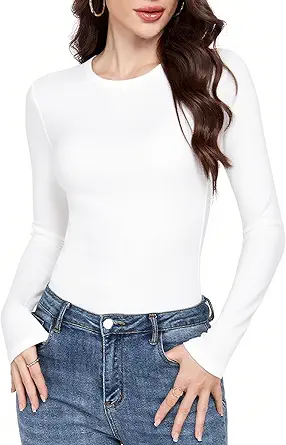 GAYHAY Long Sleeve Shirts for Women Basic Crop Tops Teens Crew Neck Tight Underscrub Clothes Workout Fall Trendy 2025