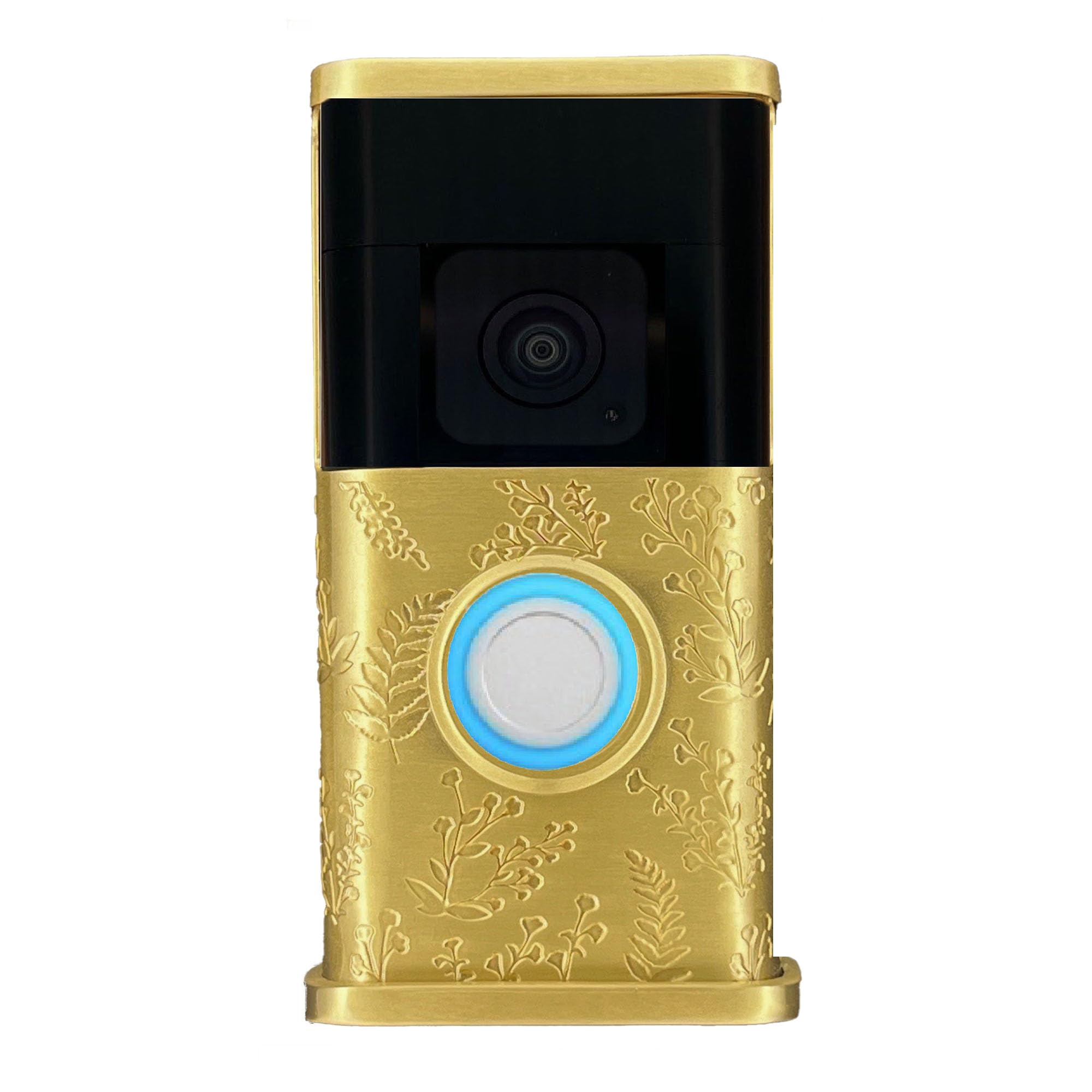 Wildflower Video Doorbell Cover (Compatible with Ring 3, 3 Plus, 4, Battery Plus, and Battery Pro) (Brass)-image-21