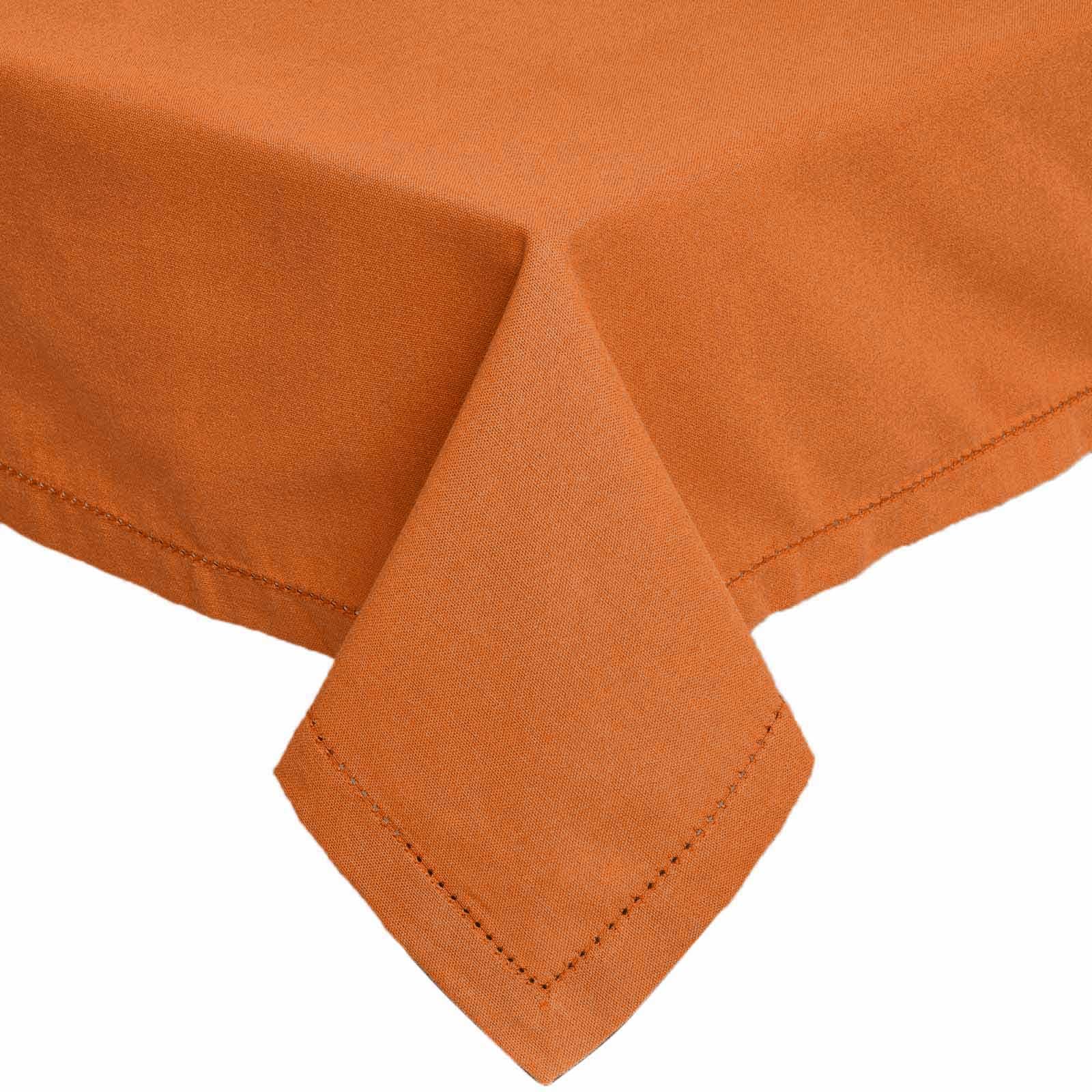 Homescapes (137 X 178 Cm, ) Plain Cotton Tablecloth Orange