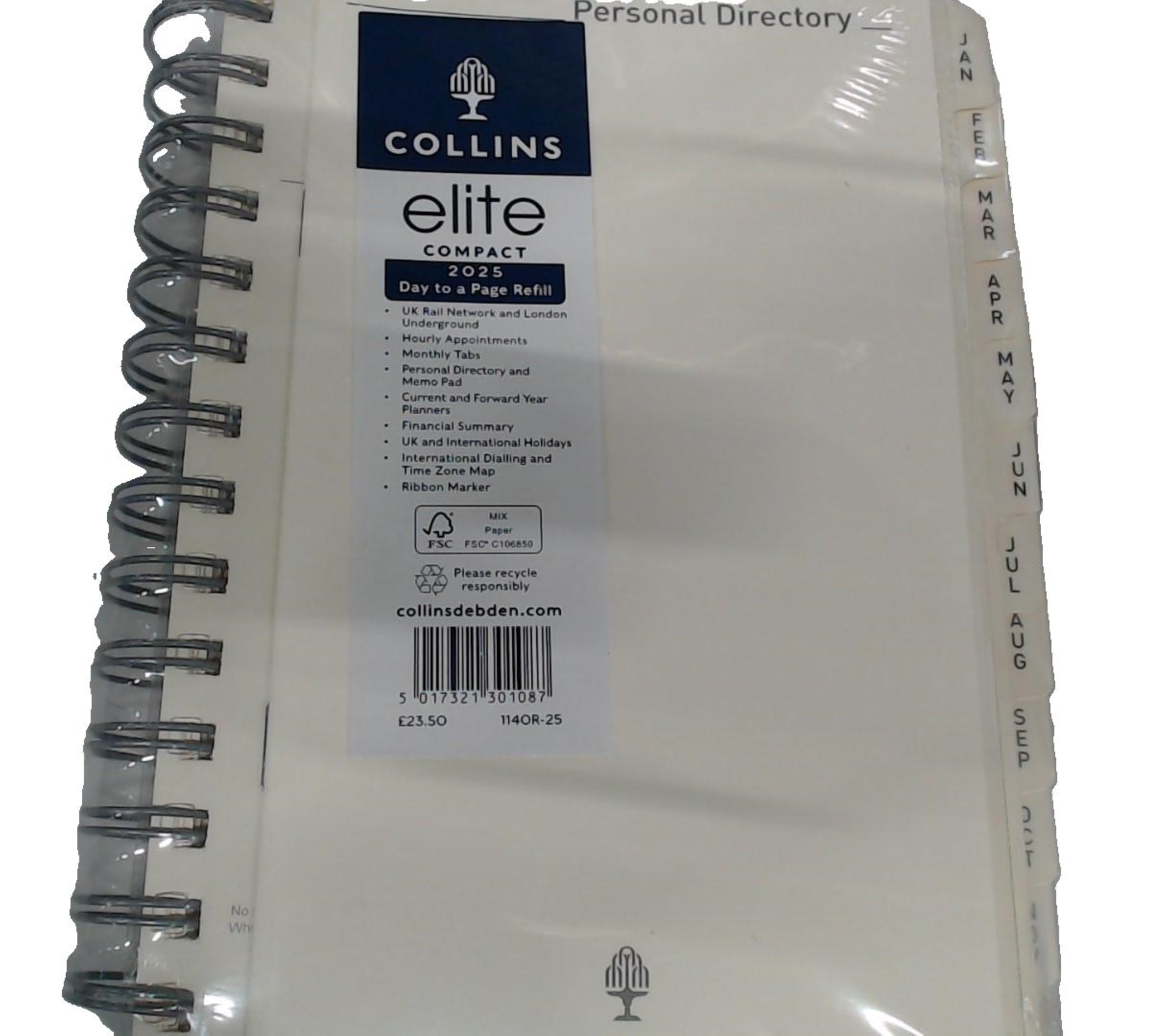 Agenda professionnel Collins Elite planification annuelle papier de luxe