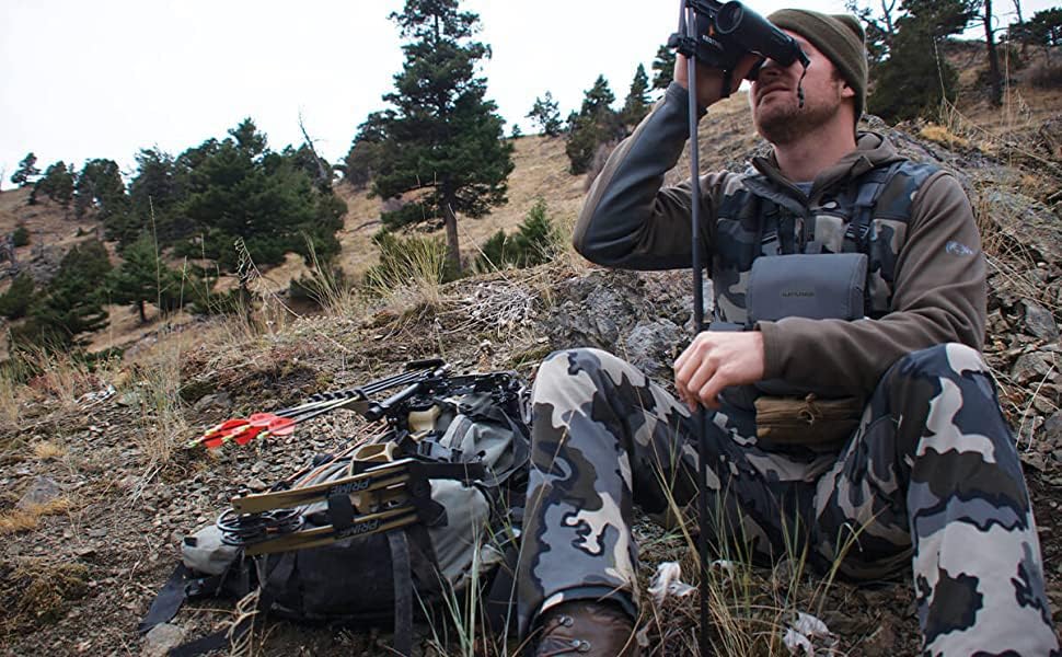 Miniatura 7 de HUNTARMOR Arnés de binocular, arnés bino de caza con bolsa de telémetro y bolsa de binoculares, paquete de binoculares portátil ligero para caza,