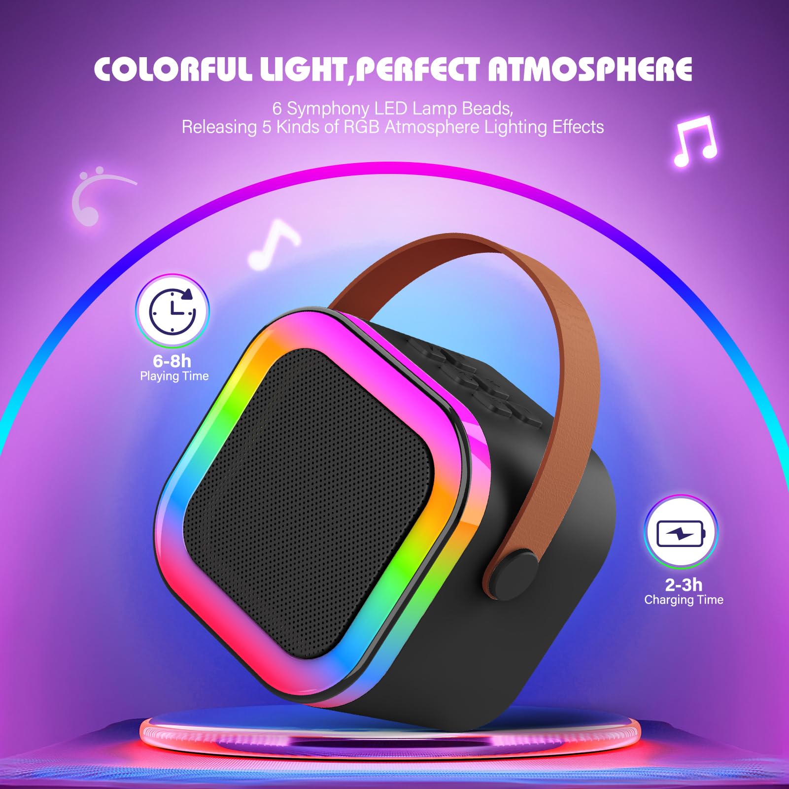 Dislocati Karaoke con 2 Microfono Karaoke Bluetooth, Regalo Natale Regalo Bambino 3-12 Anni Maschio Cassa Karaoke Portatili, Wireless con Effetti Luce per Cantare, Feste e Giochi