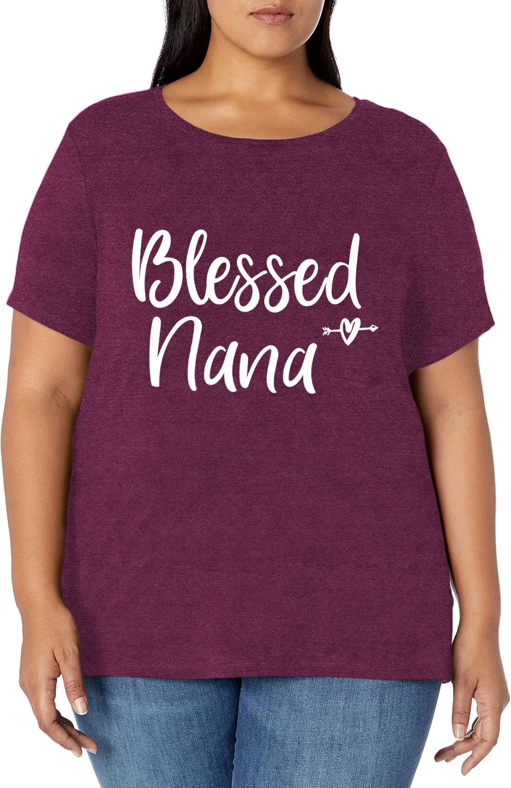 TUPOSU Grandma Shirt for Women Mothers Day Plus Size Short-Sleeve Tee Shirt Blessed Nana T-Shirt