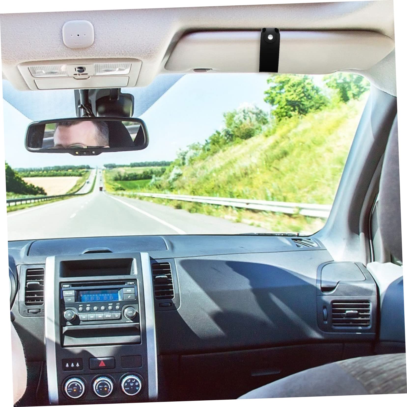 SOLUSTRE 3pezzi Porta Occhiali Da Sole Per Auto Scatola Pratica Da Montare Sul Parabrezza Con Design Elegante e Spazio Aggiuntivo Per Occhiali e Accessori Custodia Leggera e Versatile Per