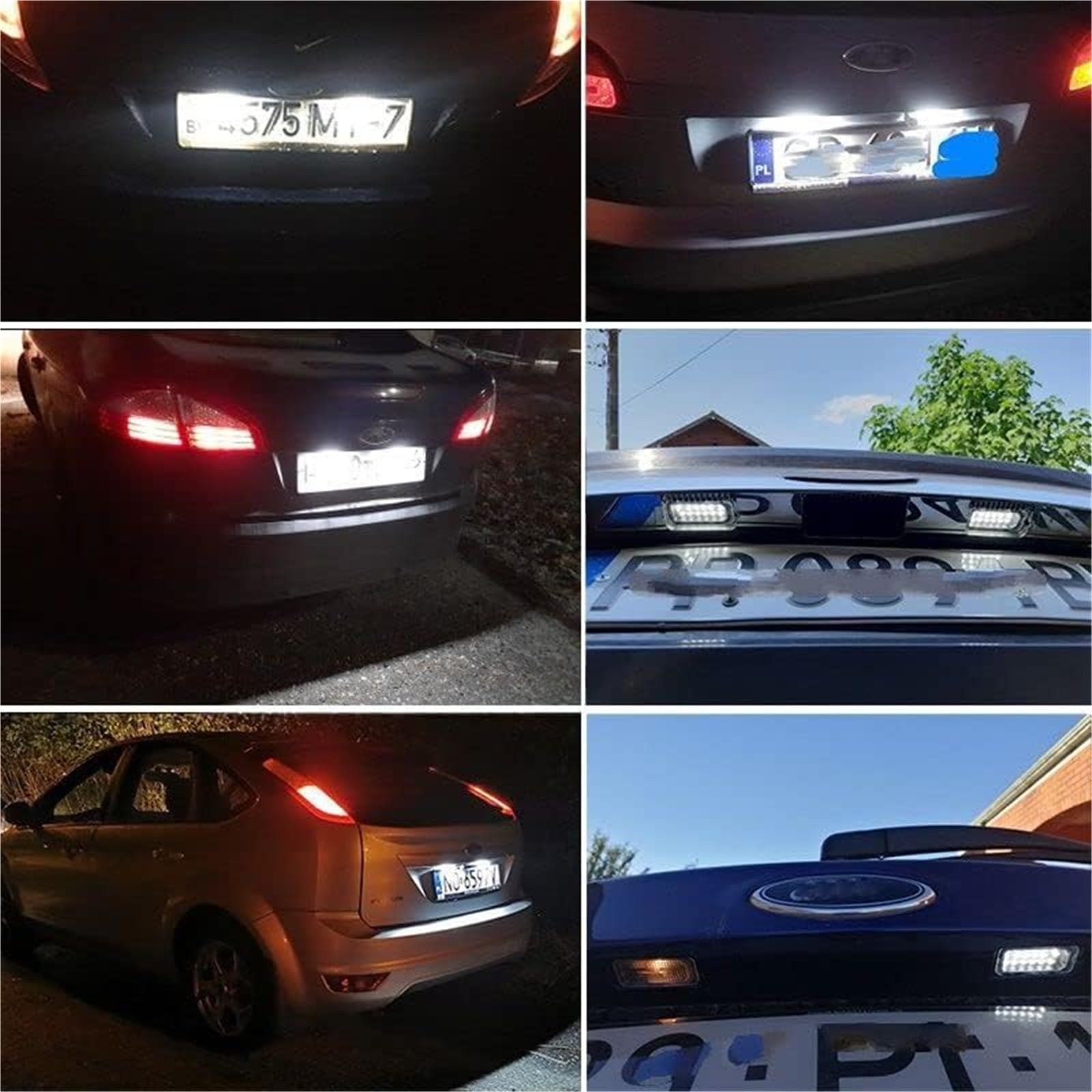 Lot de 2 lampes d'éclairage de plaque d'immatriculation for Ford Ranger, Grand CMax, SMAX, BMax, Focus, 2 et 3, Fiesta, 6 et 7, Kuga, 1 et 2, Mondeo, 4 et 5 Éclairage de plaque d'immatriculati