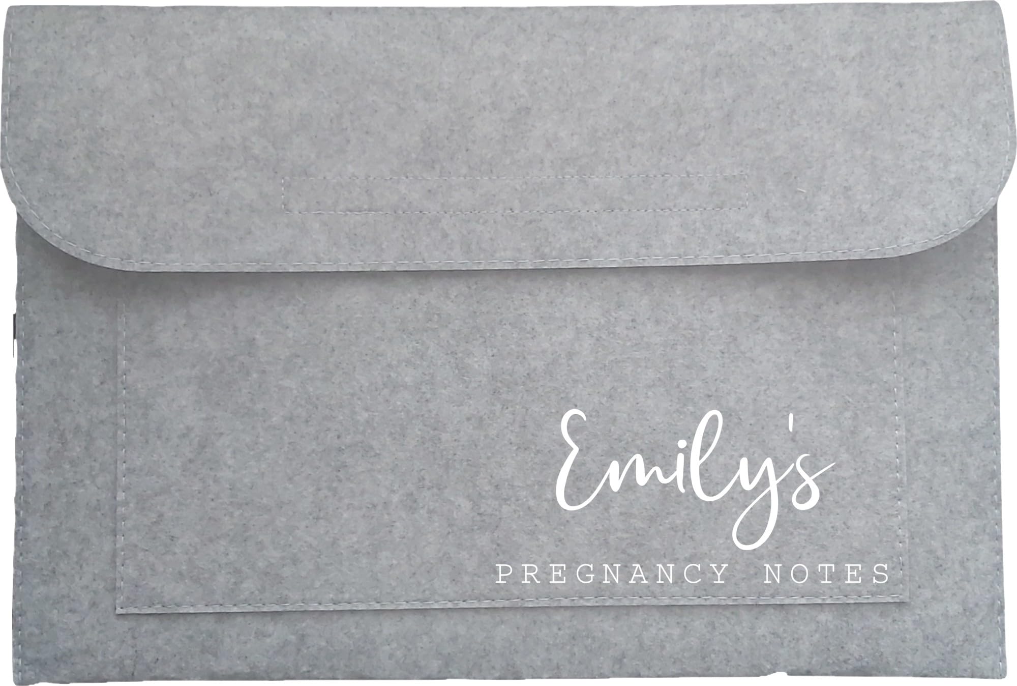 Personalised Maternity Notes Folder Personalised Pregnancy Notes Folder Pregnancy File Baby Journey Folder (Light Grey)