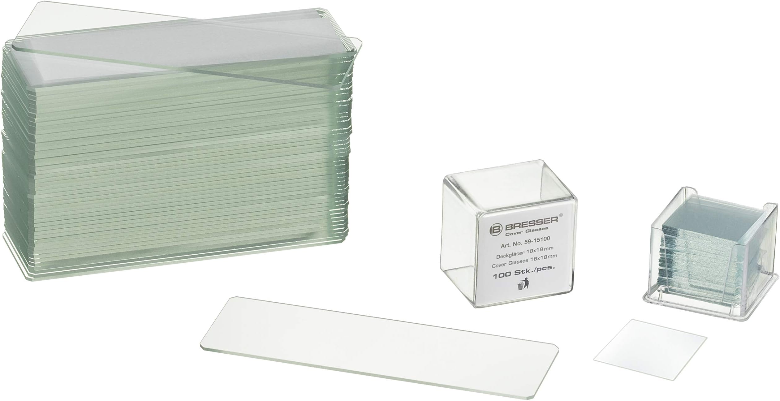 Bresser Blank Slides with Cover Plates 50/100 Pieces Set, Clear