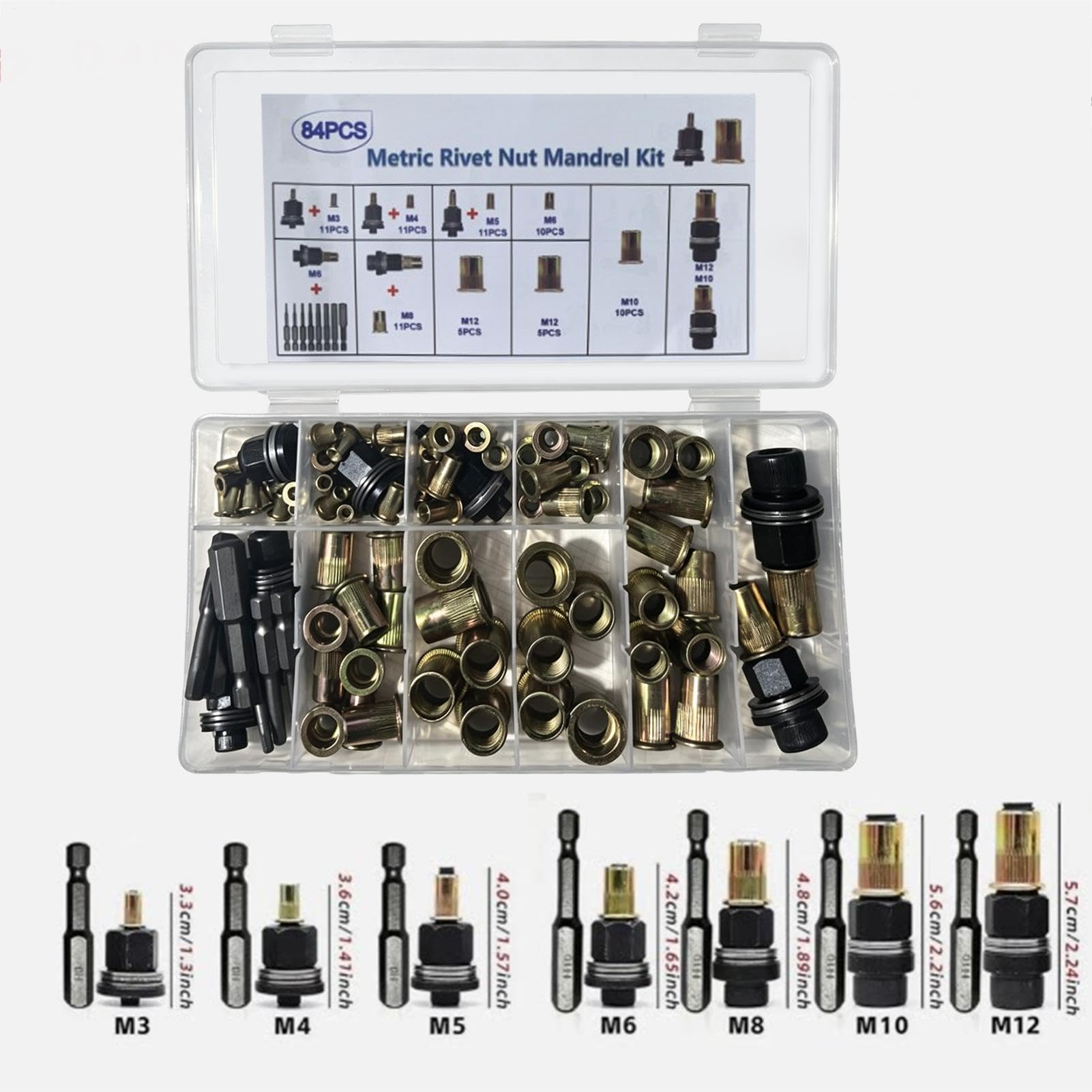 Kit de tuercas remachables Adaptador reparador en acero al carbono para