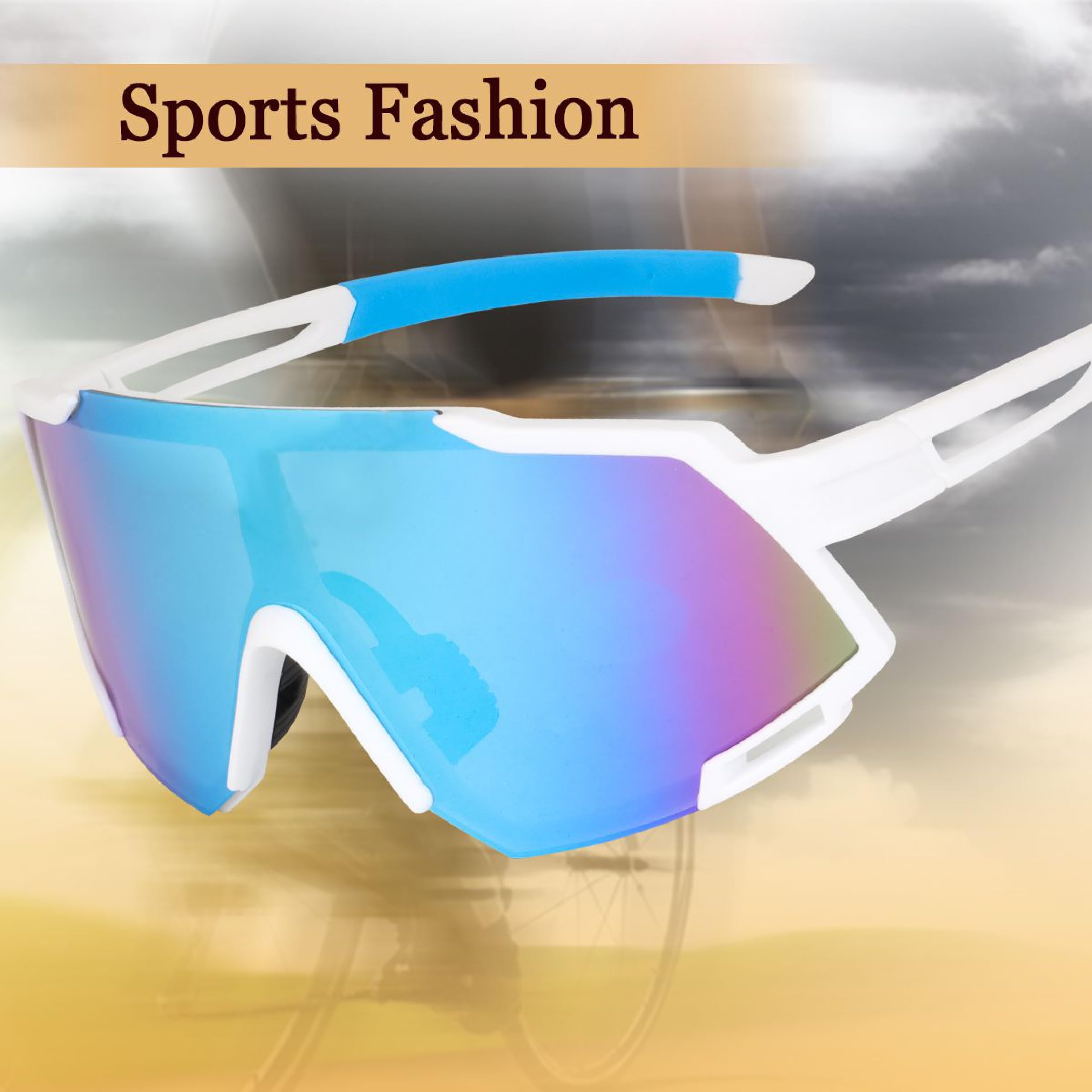 Dervin Gafas de sol deportivas de una sola pieza con visera de gran tamaño, no polarizadas, para hombres y mujeres, para críquet al aire libre, ciclismo, senderismo, pesca