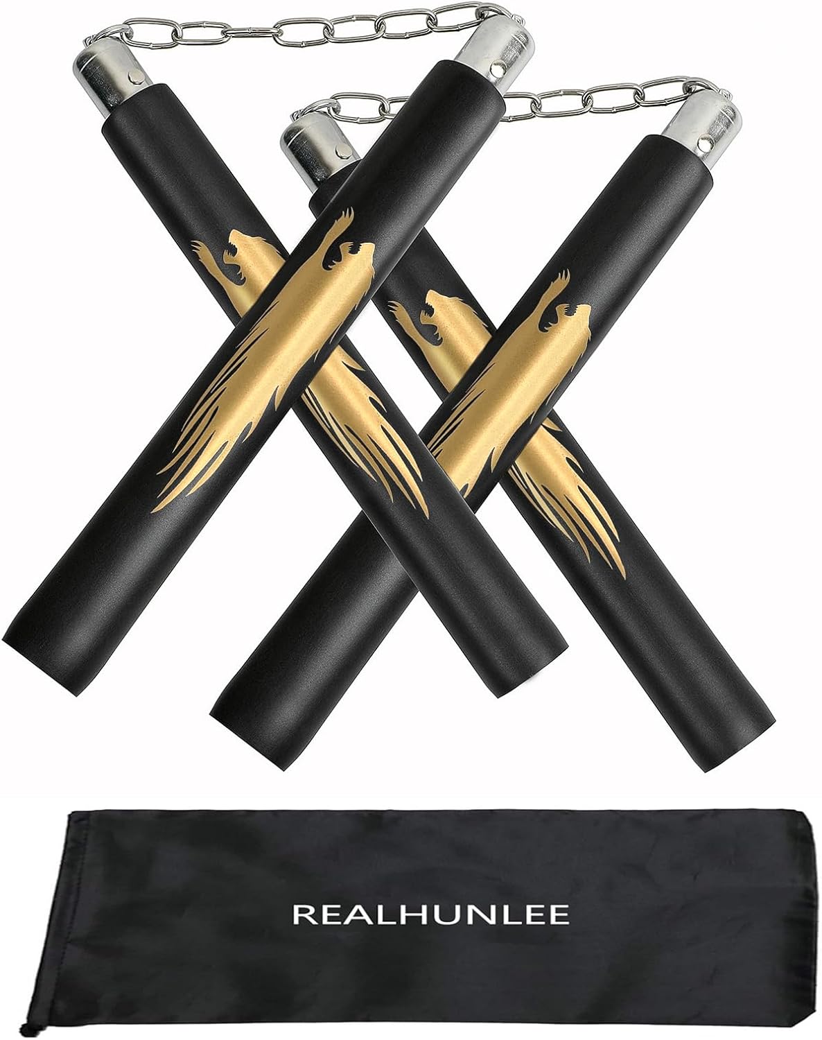 REALHUNLEE Nunchucks Safe Foam Rubber Training Nunchucks
