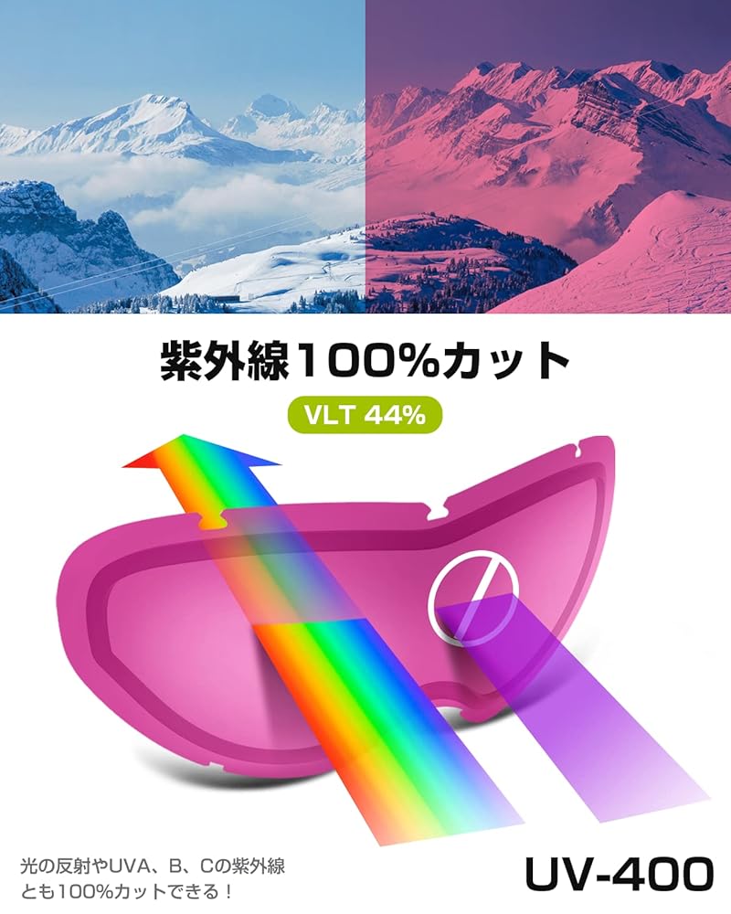 Amazon | [OutdoorMaster] 子供用スキーゴーグル UV400 紫外線