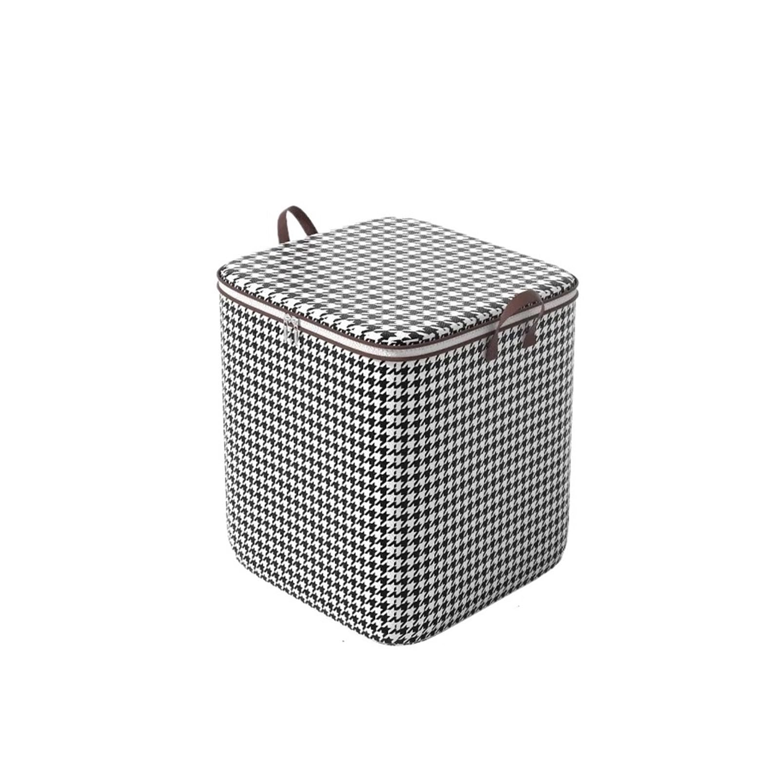 RRYPBOVG Foldable Blanket Storage Bags Quilt Clothes Storage Bag Foldable Houndstooth Closet Organizer Books Household Blanket Comforter Storage Pouch With Handle(140L)