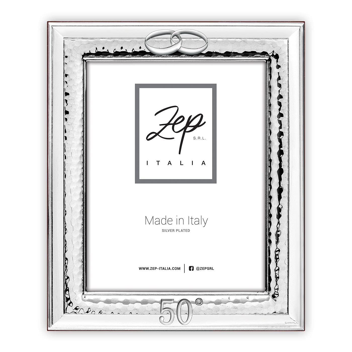 zep srl Marco MATERA de mesa NOZZE D'ORO en plata Plated para fotos 15 x 20 cm, vertical, chapado en plata, fabricado en Italia
