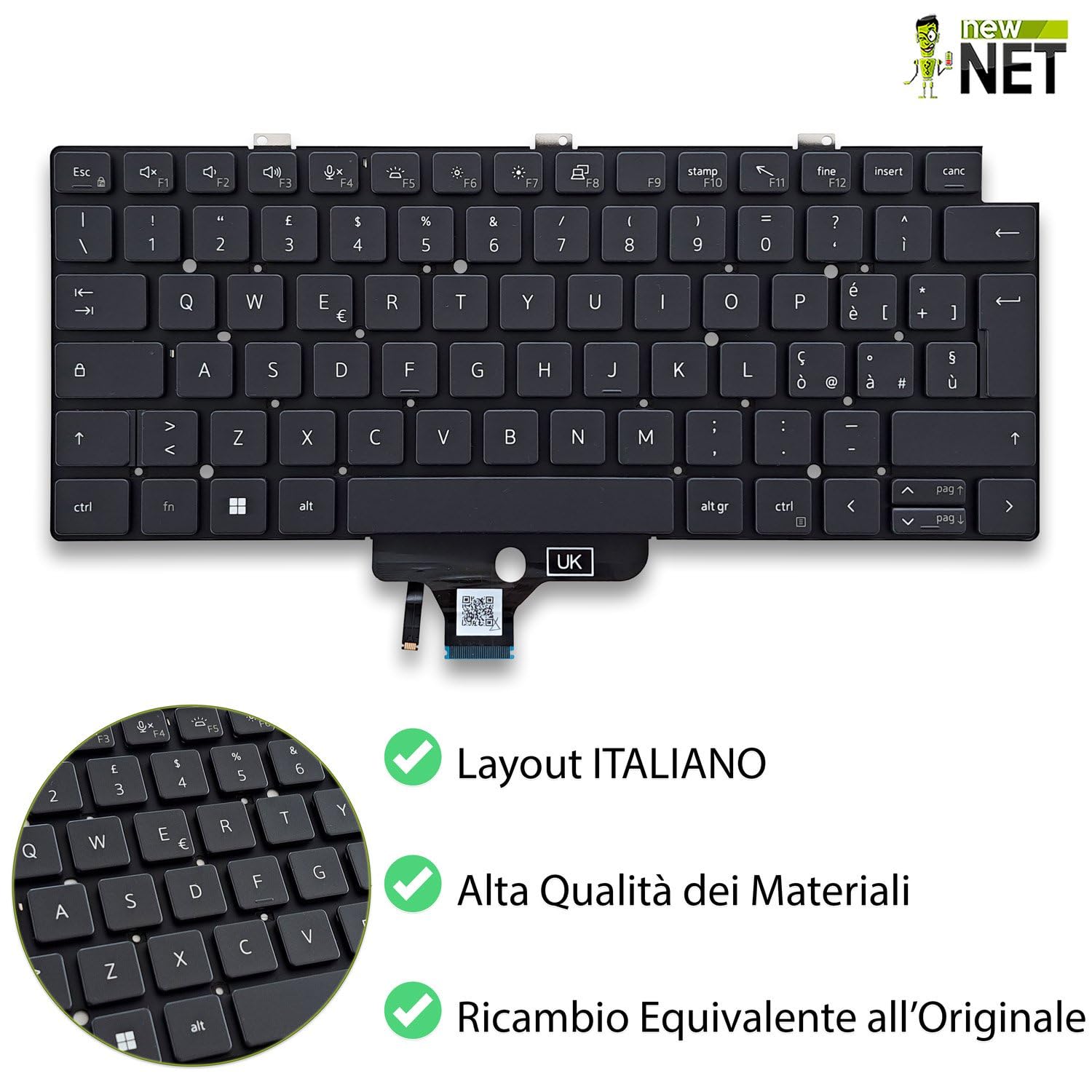 DE337 Tasto tasti tasti chiave per tastiera Dell Latitude 12