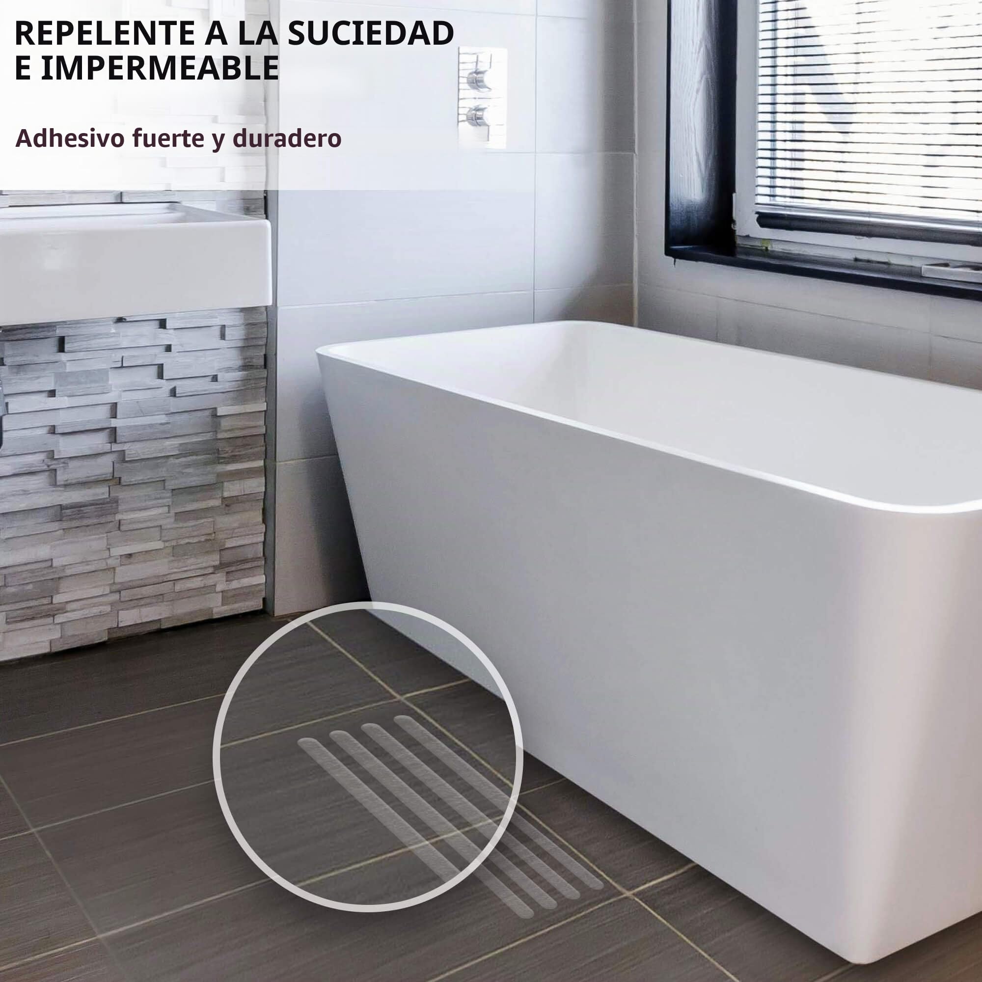 Tiras antideslizantes para bañera y ducha, 100 % transparentes y autoadhesivas, pegatinas antideslizantes para bañera, para ducha, antideslizantes