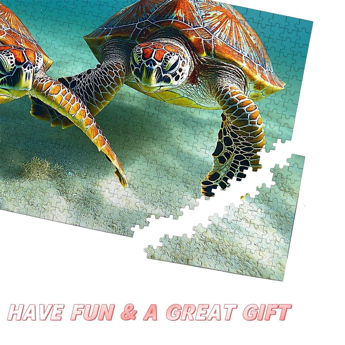 Puzzle 1500 Pieces Tortue, Puzzle 1500 Pièces Adultes Animaux, Puzzles Classiques Jeux Educatifs pour Activité Familiale, Qualité Supérieure Puzzles en Bois avec Boite pour Cadeau Femme, Decor -1644
