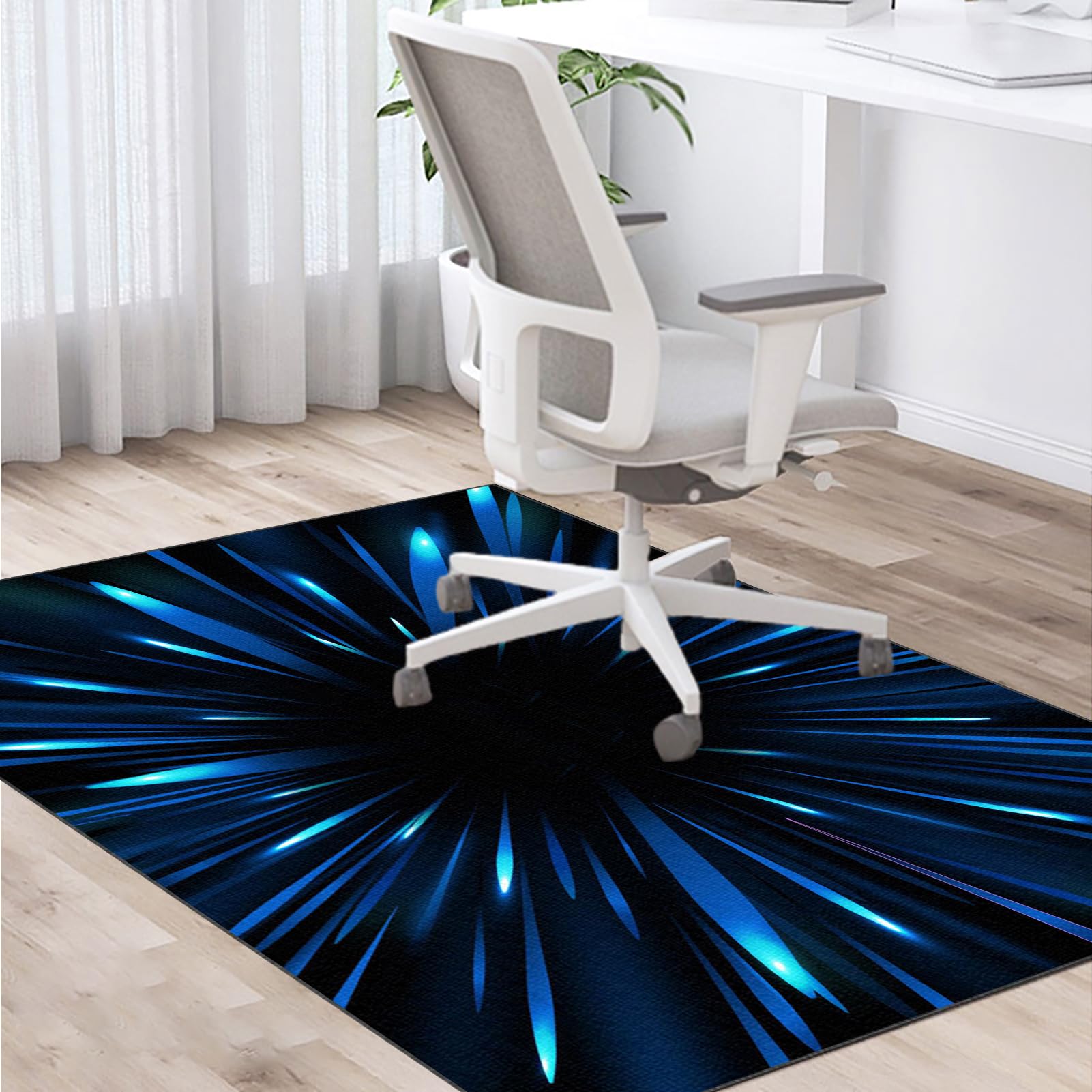Zteiuqx Computer Gaming Chair Mat,Office Chair Mat for Hardwood Floor & Carpeted Floor, Heavy Duty Floor Protector Desk Chair Mat for Carpet Floors, Non Slip Chair Mat for Home Office 90 x 140 cm
