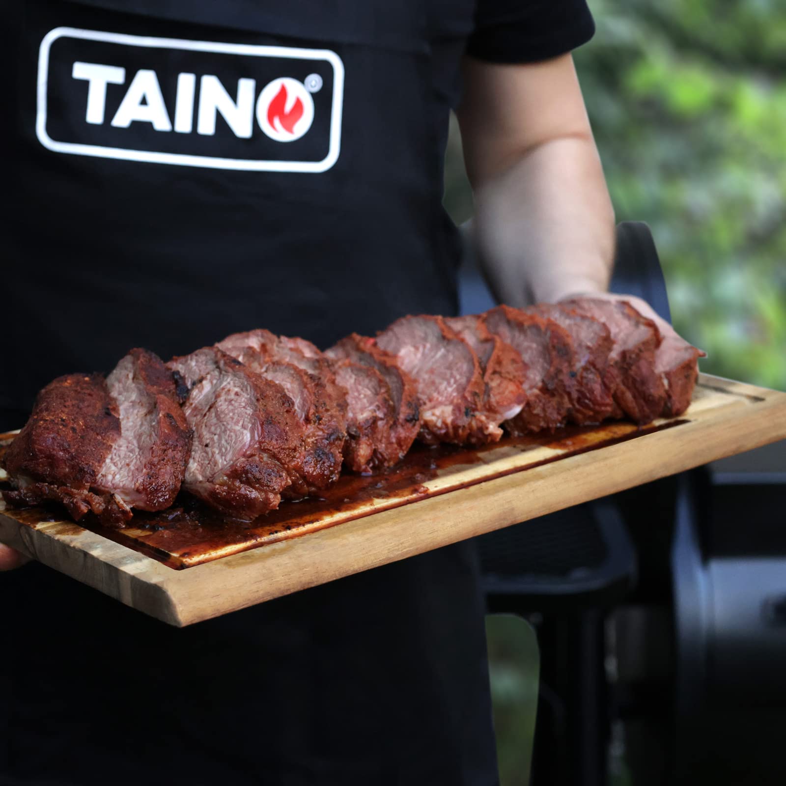 TAINO Yuma XXL 90kg Profi-Smoker massiver Räucherofen Holzkohle schwarz 3,5mm Stahl